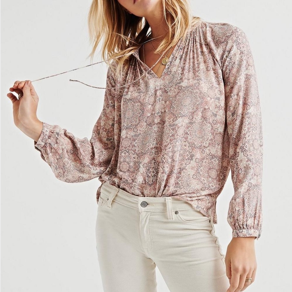 Printed Peasant Top︱Lucky Brand